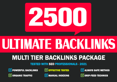 Ultimate Backlinks - 500 Tier 1 Backlinks,  2000 Tier 2 Backlinks manual drip-feed indexing