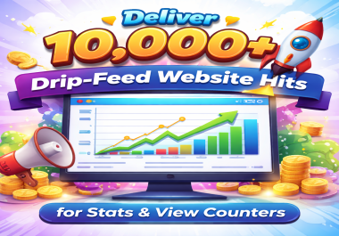 I will deliver 10,000 Drip-Feed Website Hits for Stats & View Counters