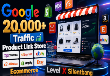 Google 20,000+ Traffic Product Link Store Woocommerce AliExpress Ebay Alibaba Ecommerce Shopify Etsy