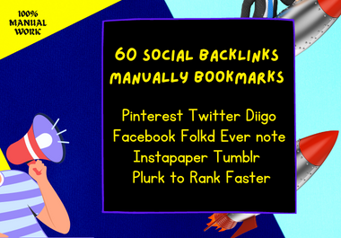 Manually 60 Social Backlinks Pinterest Twitter Behance Reddit facebook linkedin quora DA96 PDF Image