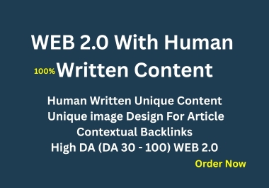I Will Create High-Quality 5 Web 2.0 Backlinks each with 100 Unique Human-Written Content