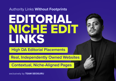 3 Niche Edit Links or Link Insertion on Real Sites,  DA 30-60 Domains