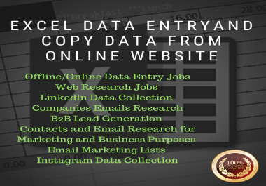 Excel Data Entry And Copy Data From Online Websites