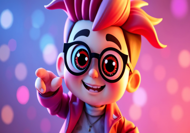 I will design stunning 3D Pixar-style characters,  logos & animations