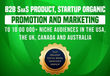 B2B SaaS Product Startup Organic Promotion to 10 00 000+ Target Audiences in the USA