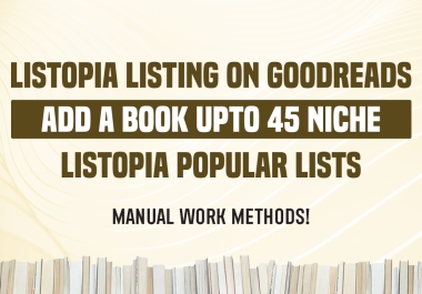 Add your book in 45 most popular Listopia lists on Goodreads