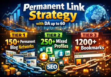 Permanent Link Strategy with PBN,  Bookmarks Web 2.0,  DA up to 60