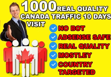 I will send 1000 daily Canada website visitors - real targeted traffic boost