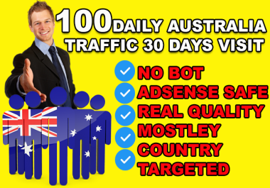 Get 100 Daily Australian Website Visitors for 30 Days Real Traffic