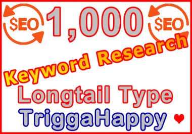 1,000 Longtail Type Keywords Research