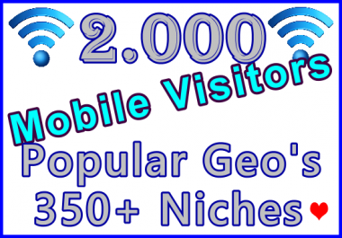 Drive 2,000 Geo + Niche Targeted Genuine Human Mobile Visitors