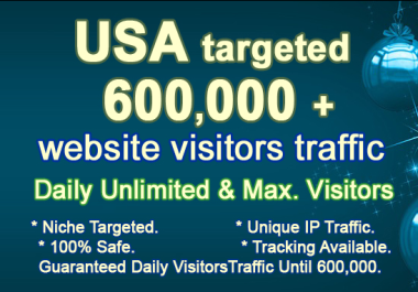 USA Targeted 600,000 600K+ Real Organic and Unique Visitors Traffic to Website