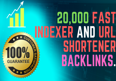 I will create 20,000 High Quality SEO,  Indexer And URL Shortener Backlinks