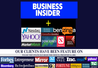 Publish on Yahoo Finance,  Benzinga. Apple News,  BusinessInsider