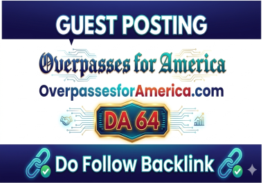 I will publish a guest post on OverpassesforAmerica. com
