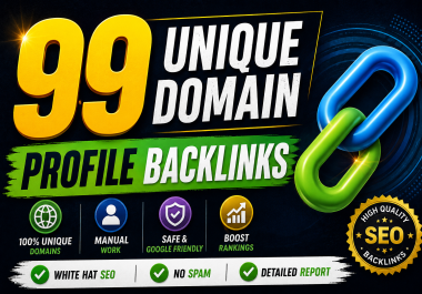 I will create 99 Unique Domain Profile Backlinks off page seo on high DA