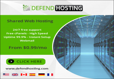 Annual plan website hosting with cPanel. 9 for 12 months