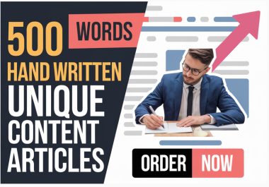 5 x 500 Word Hand Written Quality Articles 100 Unique