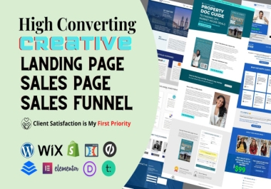 I will design a modern landing page,  sales page or sales funnel