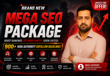 I will provide 900 plus High Authority Mix Mega SEO Backlinks Package to Rank Any Website