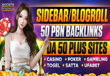 GET 50 Sidebar/Blogroll PBN DA 50+ Homepage Backlinks