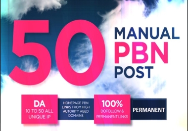 50 High quality Homepage PBN Backlinks