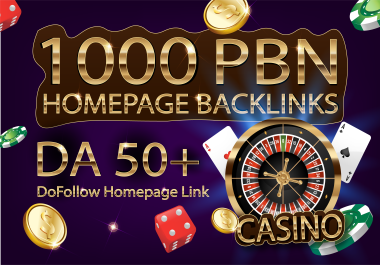 1000 PBN Backlink for Casino,  Poker,  Judi,  Gambling,  UFABET in DA 70-50 DoFollow Homepage Link