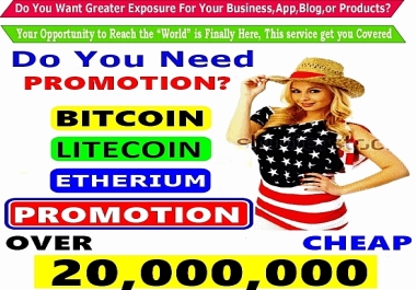 Cryptocurrency Marketing Of ALL Cryptocurrency Offer On Social Media Over 300k