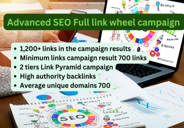 Advanced SEO Full link wheel campaign average of 1,200 links
