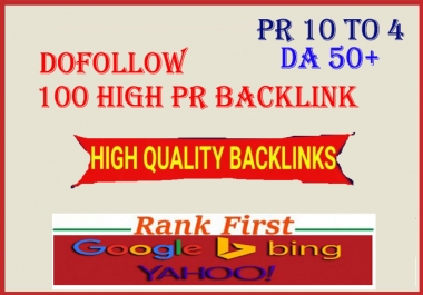 I will do dofollow 100 high PR backlink for google first page ranking