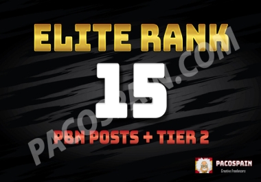 Elite Rank - 15 PBN posts High Authority + 1000 2nd Tier Backlinks