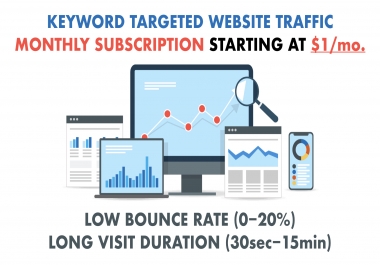 UNLIMITED KEYWORD TARGETED Traffic with Low Bounce Rate and Long Visit Duration