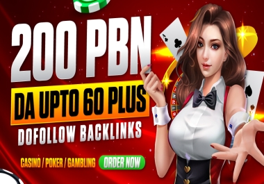 Create 200 Thai-Indonesia-Korean Gambling links DA 70+ All are Unique Domain links