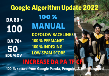 Algorithm Update 2022 PR9 100 backlinks and 50 GOV/EDU DA 80 backlinks with unique domin