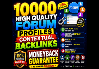 Get 10000 High Quality Forum Profiles contextual backlinks