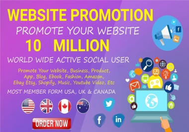 I will promote and market website business store book brand blog and any link