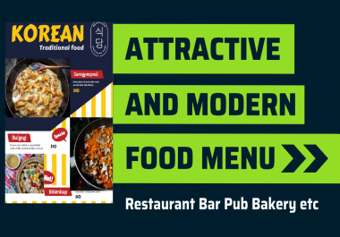I will do amazing restaurant food menu design