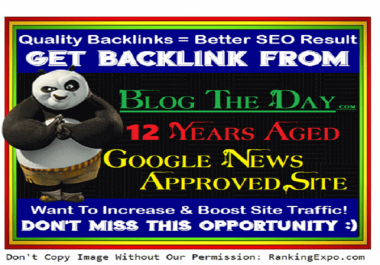 Guest Post on BlogTheDay DA55 PA35 Google News Approved Site