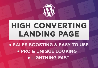 I will build custom landing page in wordpress that converts
