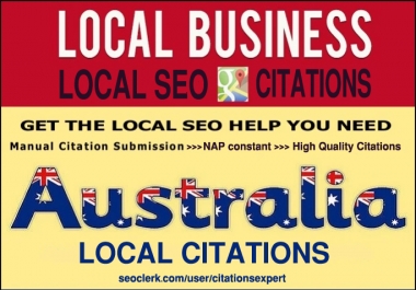 Do Manually TOP 50 Live Local Citations for Australia. Money-Back Guarantee