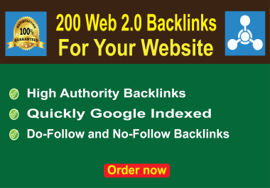200 Web 2.0 High Quality Baklinks For Website
