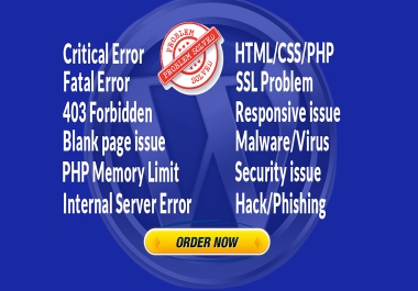 Fix WordPress critical error,  fatal error,  bug,  issue