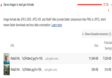 Serve images in modern formats