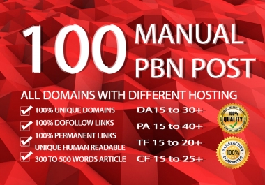 5 Permanent PBN Post DA 25+ PA 30+ and TF CF 25+ Do-follow Backlinks