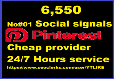 6,550 Pinterest LifeTime USA social Signals for Cpa Affiliate Marketing & Business Promotion Ranking