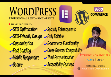 Create Professional WordPress Website Responsive & Custom Design with best service