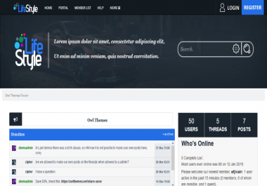 LifeStyle - MyBB MultiColor,  Responsive Theme