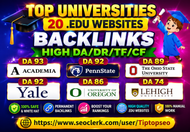 Top 20 Authority UNI/College/org/Note/book backlinks high DA/PA/TF/CF Comment/Contextual & profile
