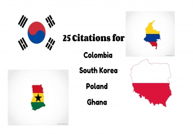 25 Citation for South Korea,  Colombia,  Poland,  Ghana