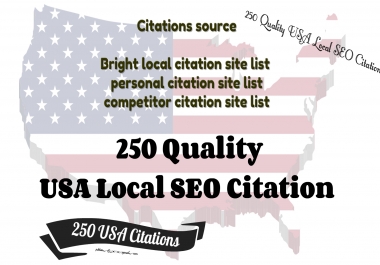 250 Quality USA Local SEO Citation for USA Website and business